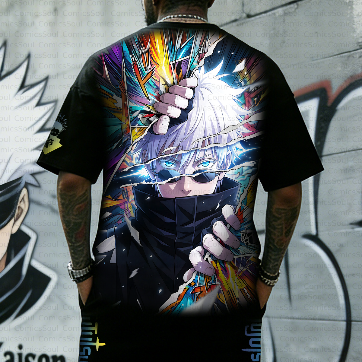 Unisex Anime Inspired Vintage T-shirt& Shorts 2 Pieces Set
