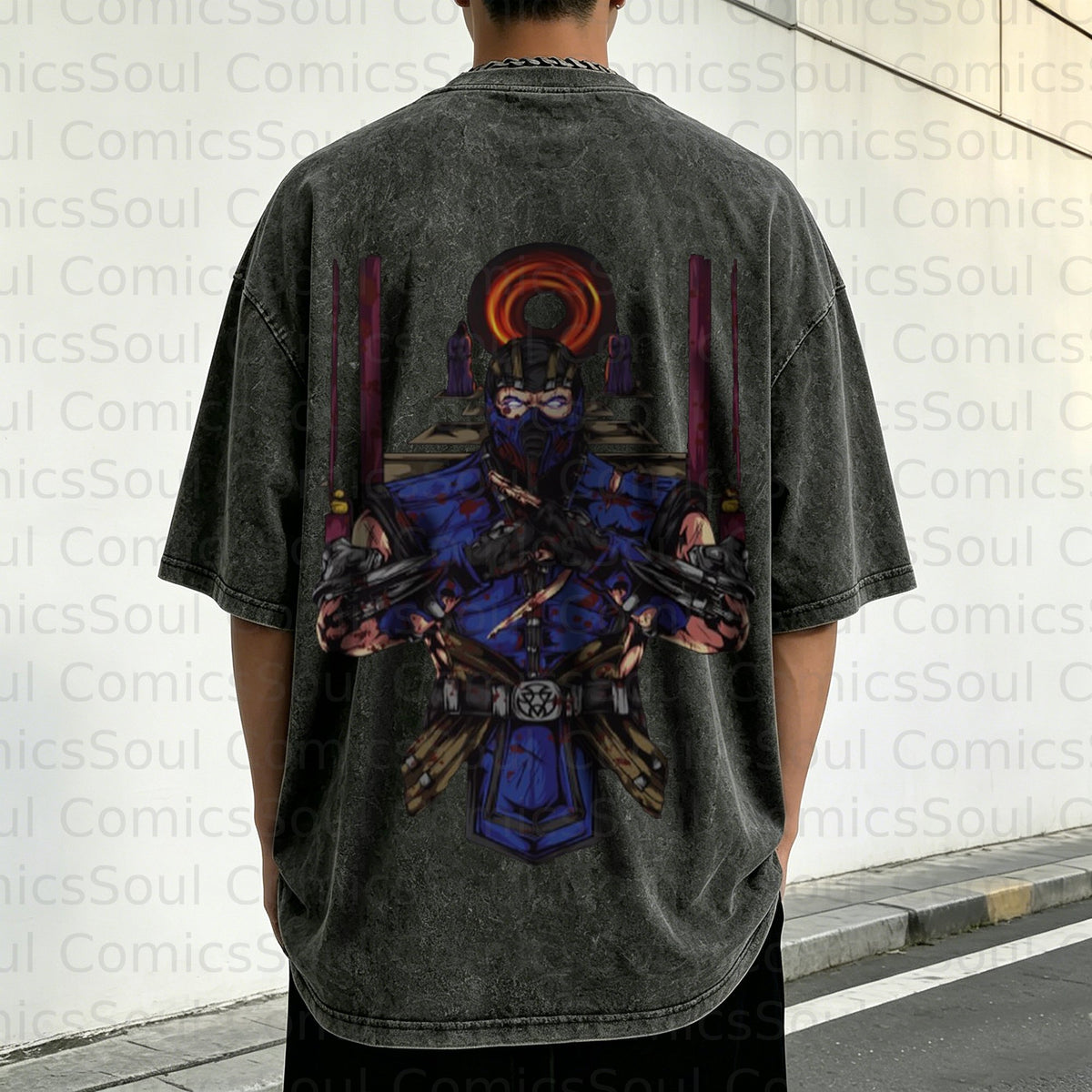 Unisex Anime Inspired Vintage Washed T-Shirt