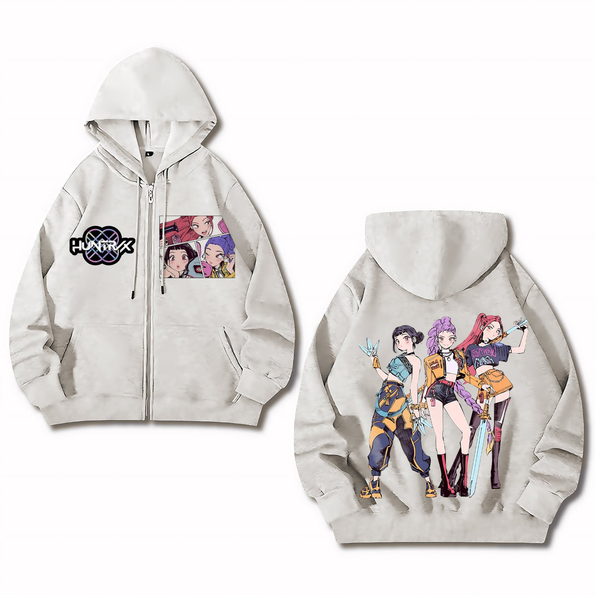 Unisex Graphic Streetwear Vintage Zipper Cardigan Plush Hoodie