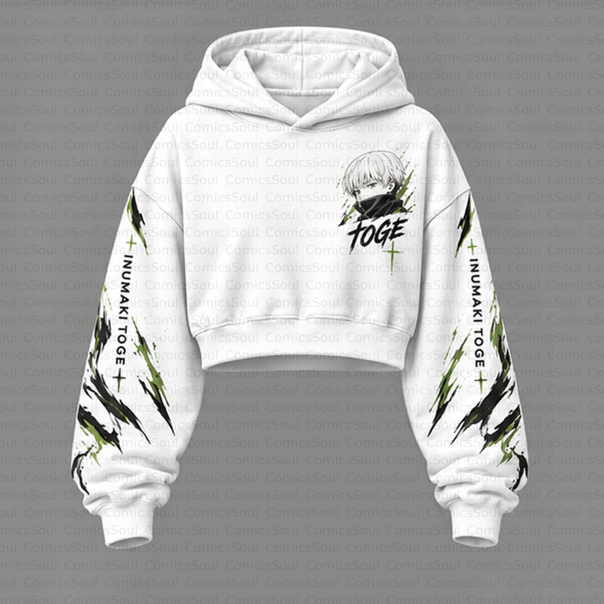 Jujutsu Kaisen Cropped Long Sleeve Hoodie & High Waist Jogger Pants Two Piece
