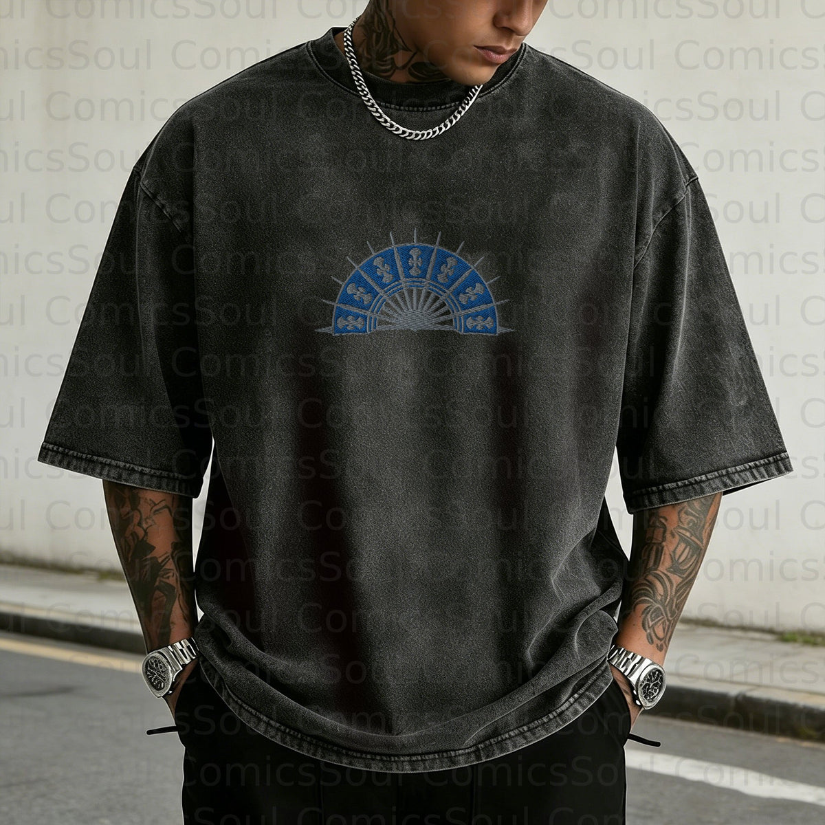 Unisex Anime Inspired Vintage Washed T-Shirt