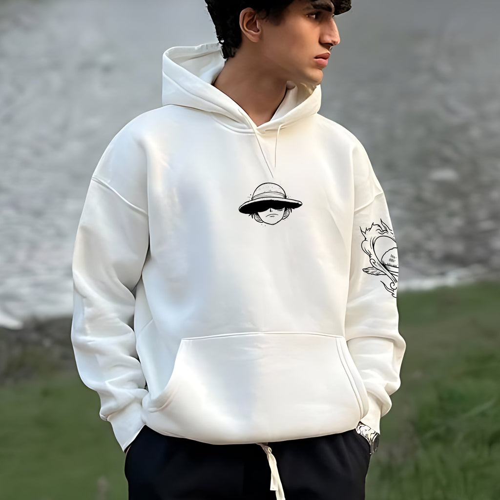 OP-Unisex Anime Inspired Vintage Plush Hoodie