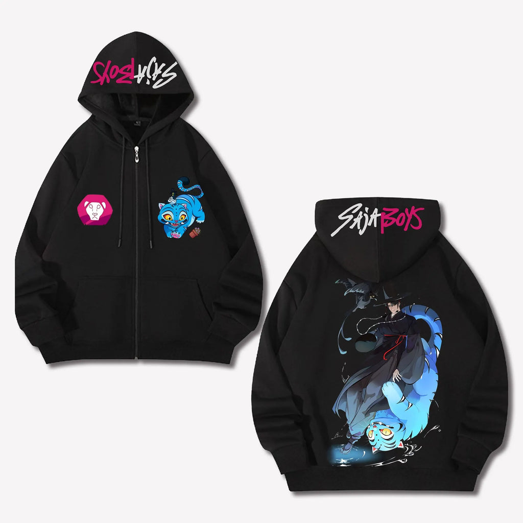 Unisex Graphic Streetwear Vintage Zipper Cardigan Plush Hoodie