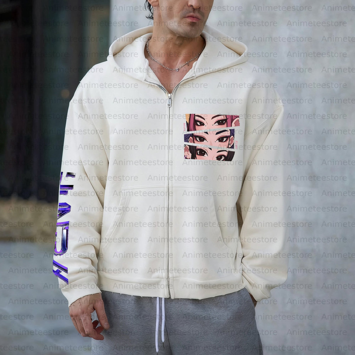 Unisex Graphic Streetwear Vintage Zipper Cardigan Plush Hoodie