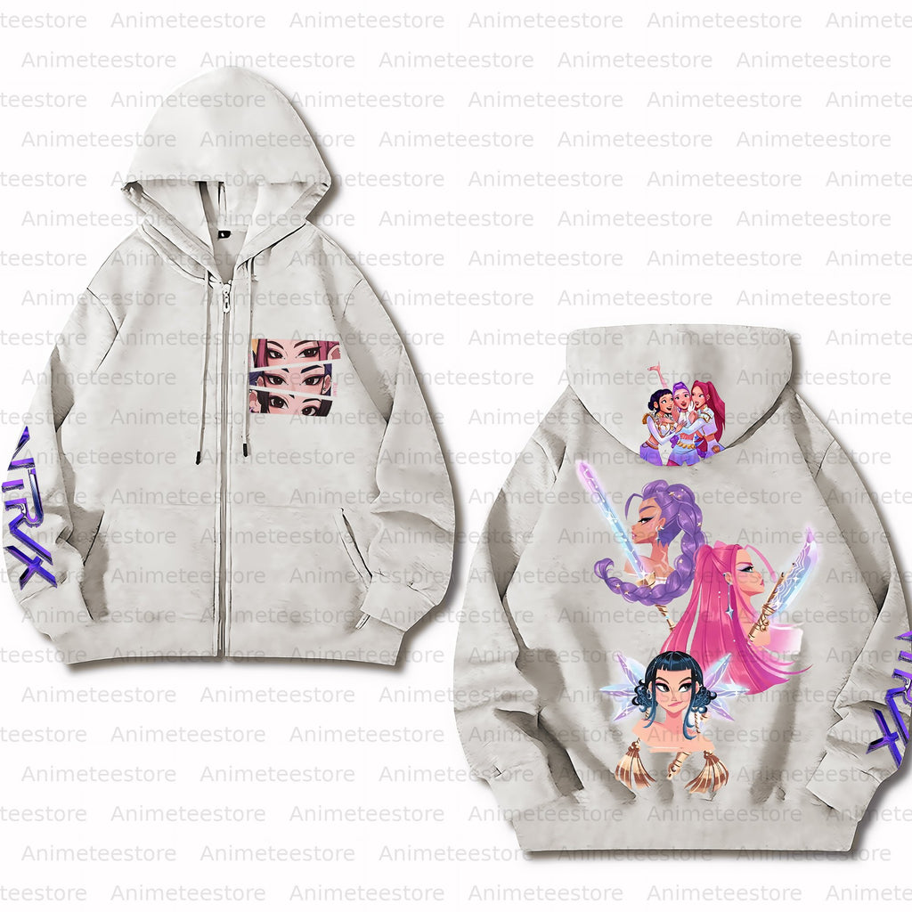 Unisex Graphic Streetwear Vintage Zipper Cardigan Plush Hoodie