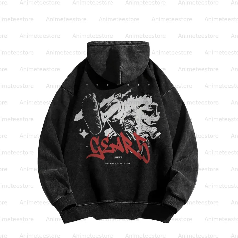 OP-Washed Luffy Vintage Hoodie