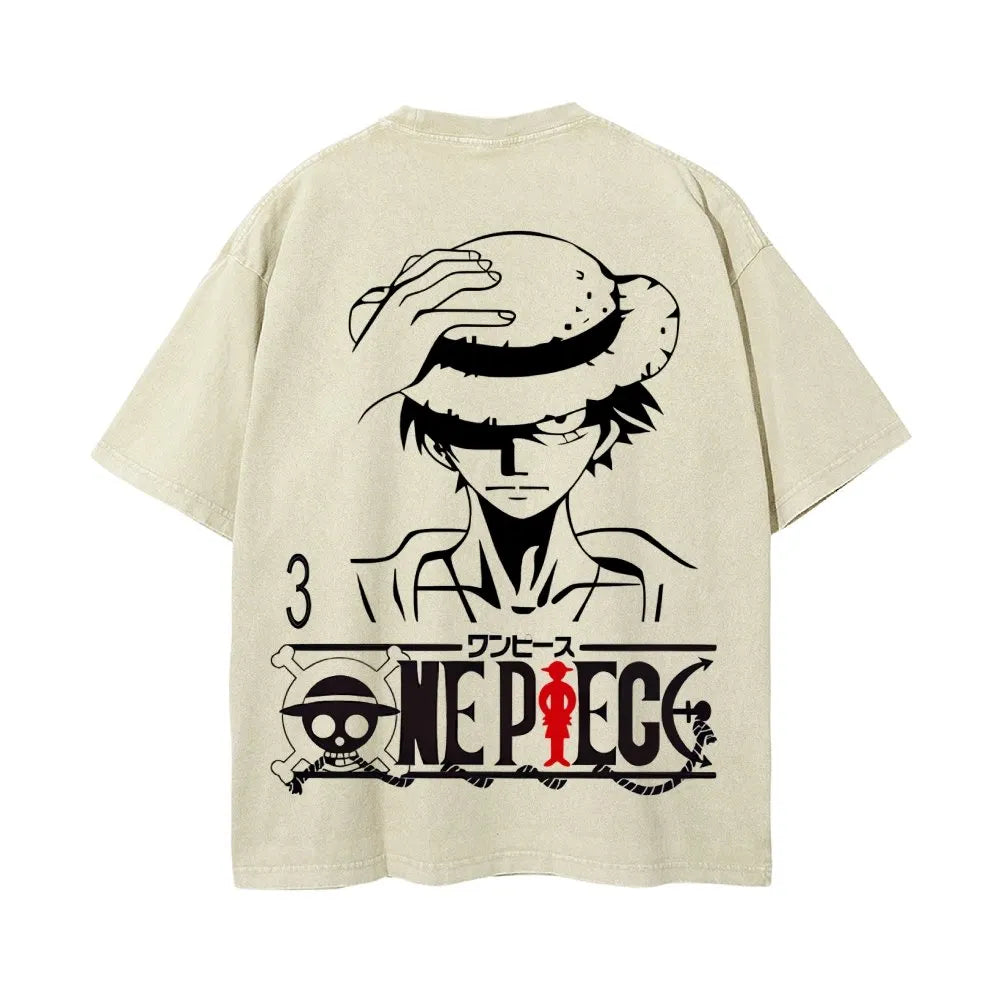 OP-Luffy Vintage Oversized T-Shirt