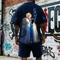 OP-Unisex Anime Inspired Vintage T-shirt& Shorts 2 Pieces Set