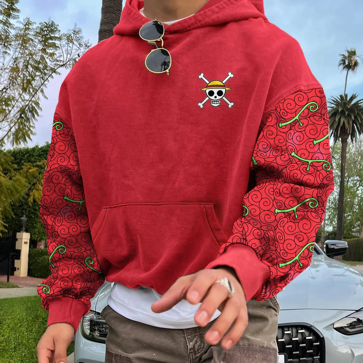 OP-Unisex Retro Anime Print Hoodie