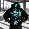 Plus Velvet Unisex Anime Graphic Streetwear Vintage Hoodie