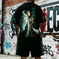 OP-Unisex Anime Inspired Vintage T-shirt& Shorts 2 Pieces Set