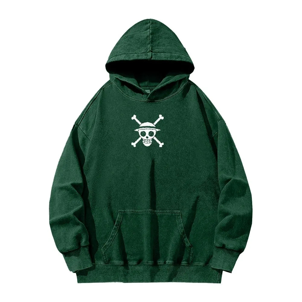 OP-Washed Luffy Vintage Hoodie