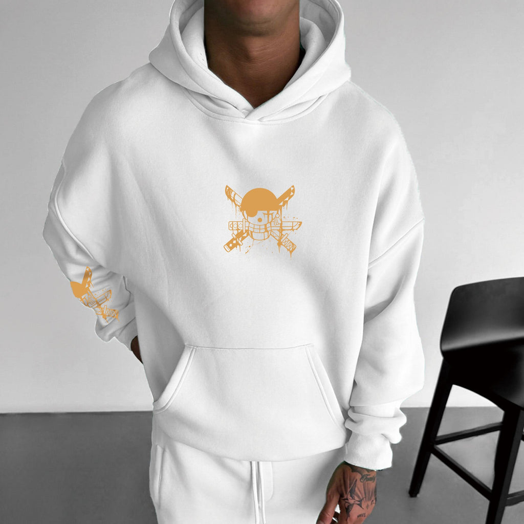 0P-Unisex Anime Graphic Streetwear Vintage Plush Hoodie