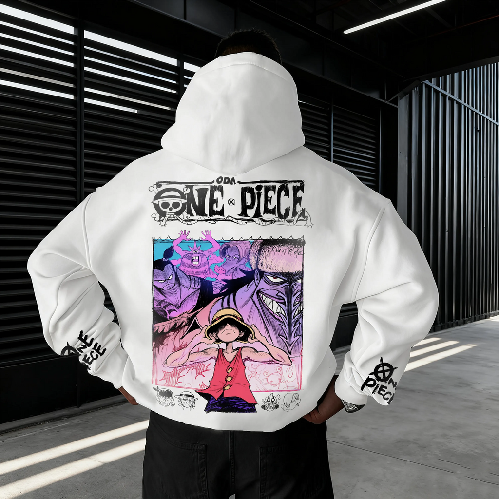 OP-Unisex Anime Inspired Vintage Plush Hoodie
