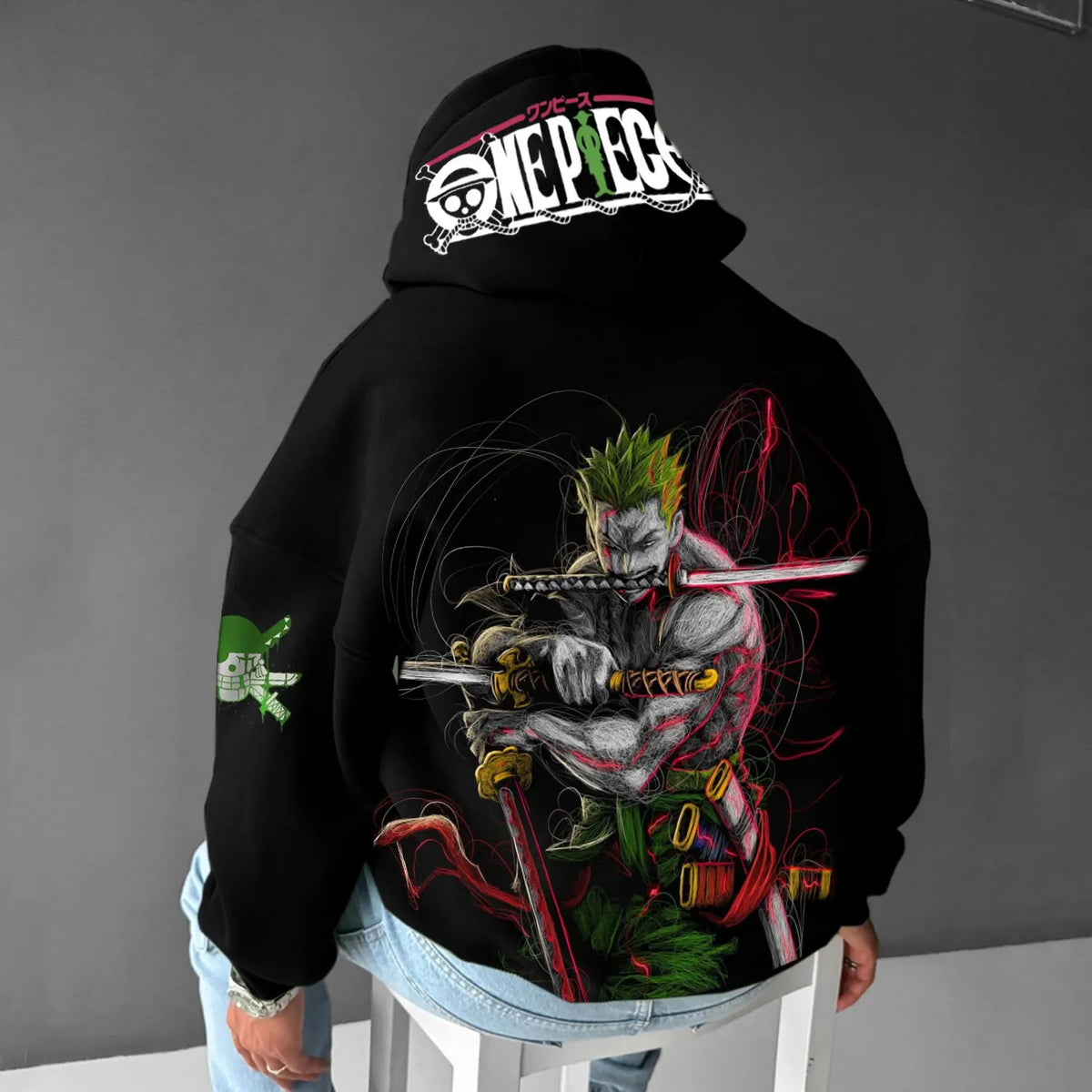 OP-Stylish Anime Print Design Hoodie