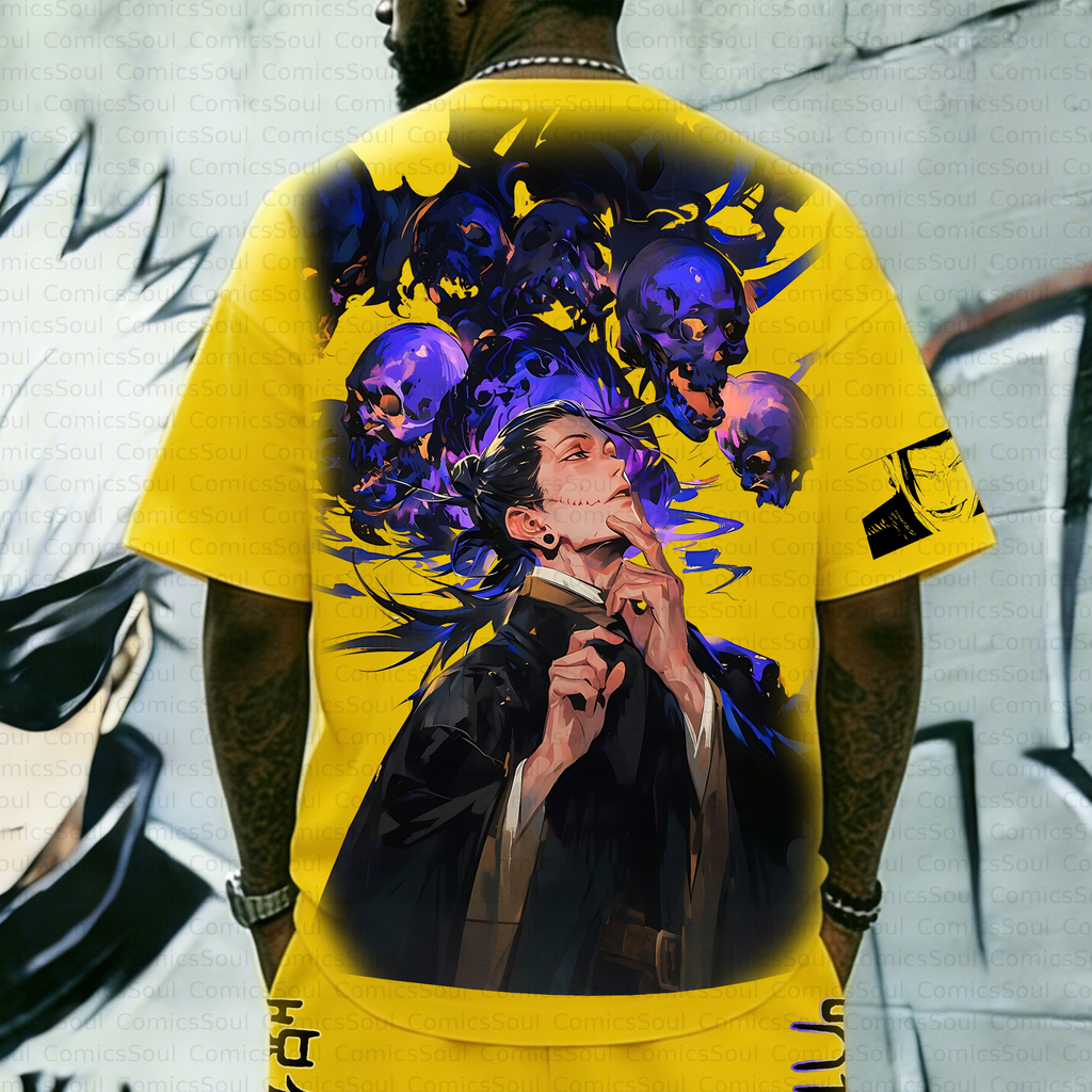 Unisex Anime Inspired Vintage T-shirt& Shorts 2 Pieces Set