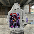 Unisex  Anime Graphic Water wash Streetwear Vintage Hoodie