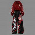 Jujutsu Kaisen Cropped Long Sleeve Hoodie & High Waist Jogger Pants Two Piece