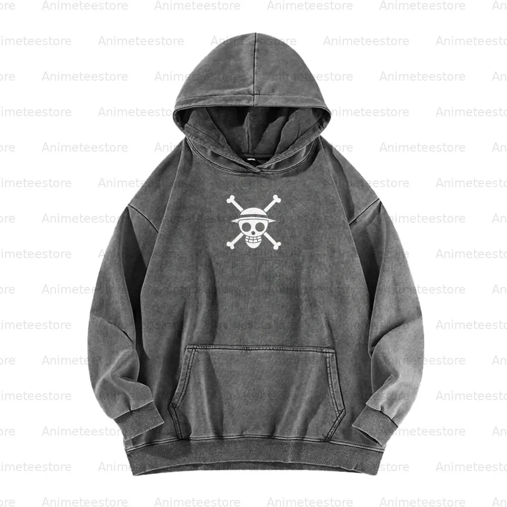 OP-Washed Luffy Vintage Hoodie