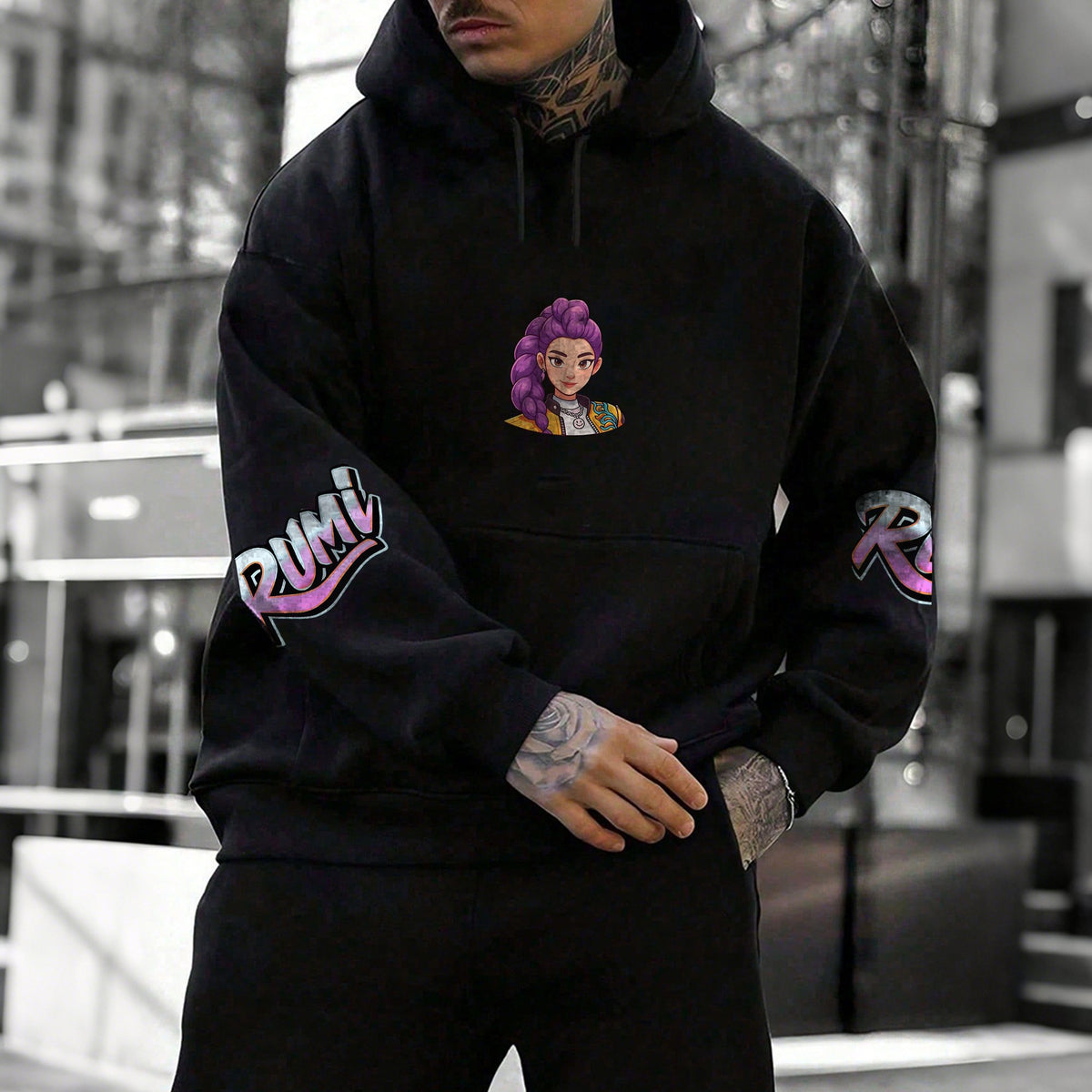 Plus Velvet Unisex Anime Graphic Streetwear Vintage Hoodie