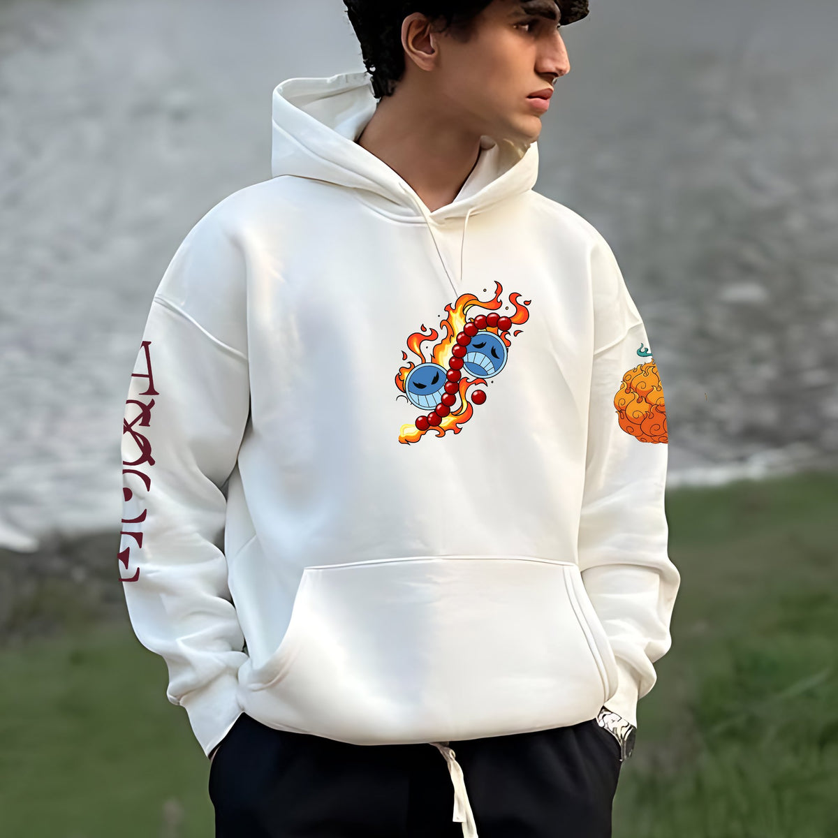 OP-Unisex Anime Inspired Vintage Plush Hoodie