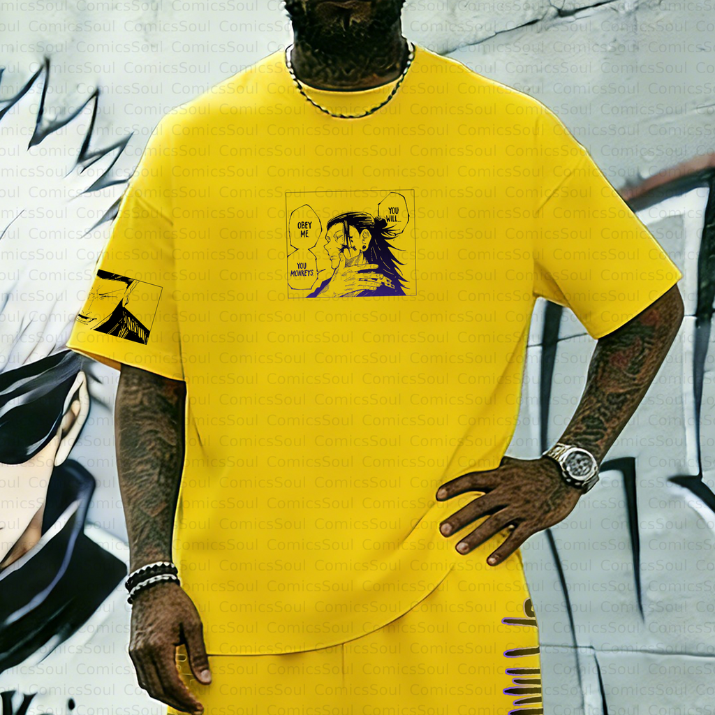 Unisex Anime Inspired Vintage T-shirt& Shorts 2 Pieces Set