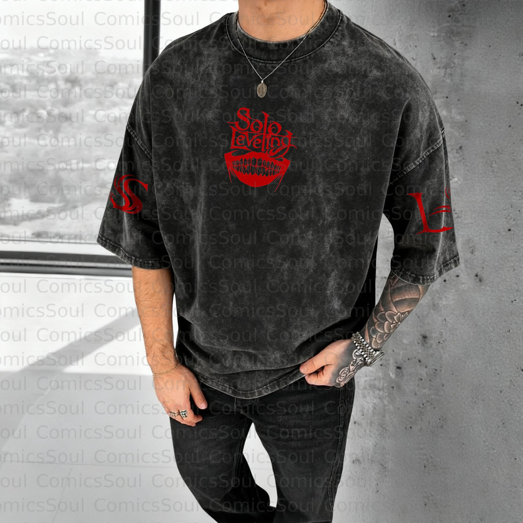 Unisex Anime Inspired Vintage Washed T-Shirt