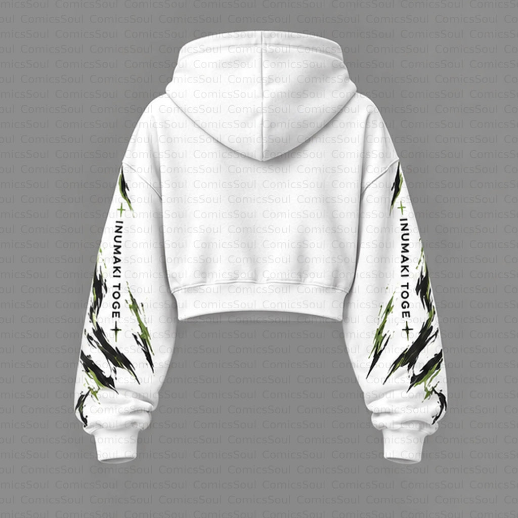 Jujutsu Kaisen Cropped Long Sleeve Hoodie & High Waist Jogger Pants Two Piece