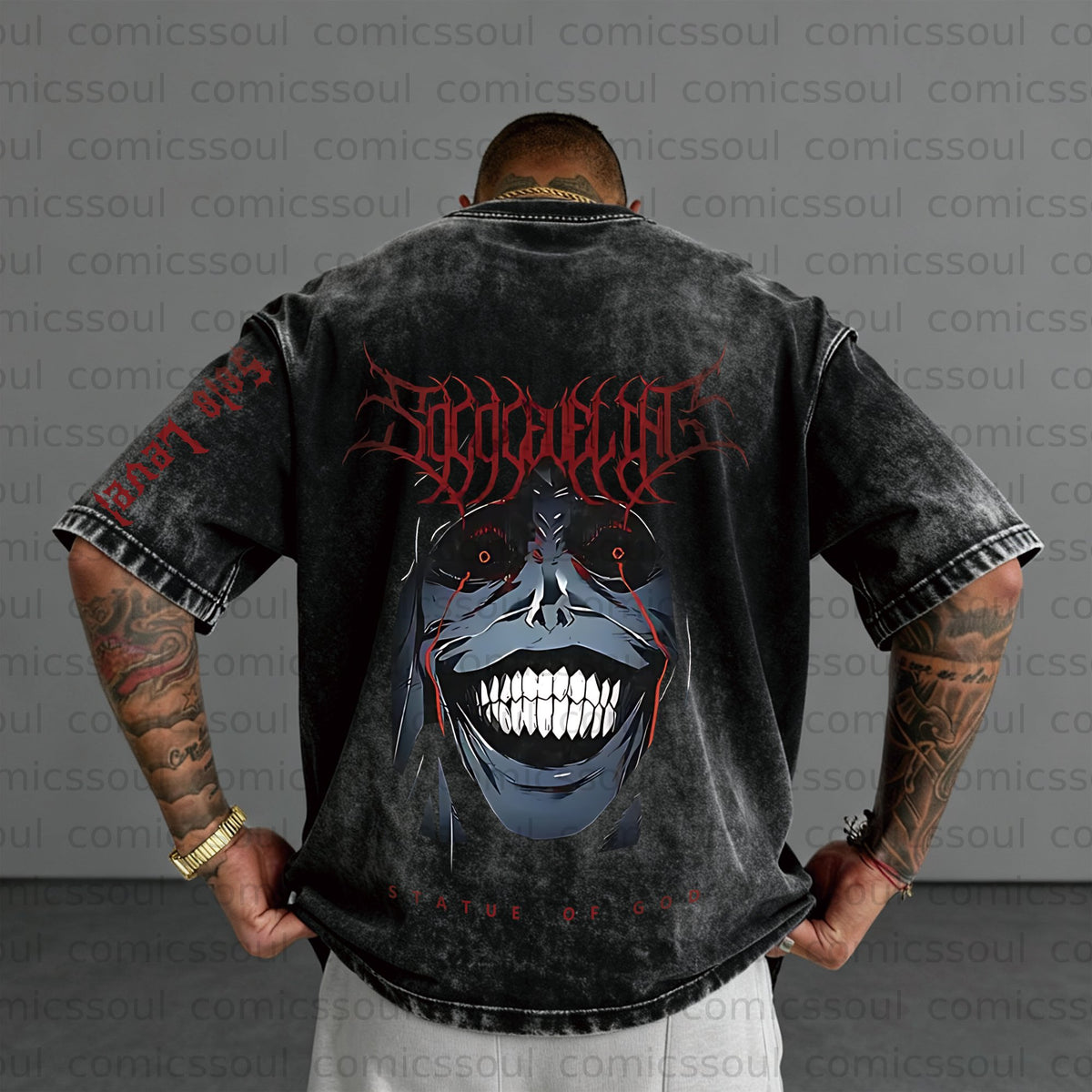 Unisex Anime Inspired Vintage Washed T-Shirt