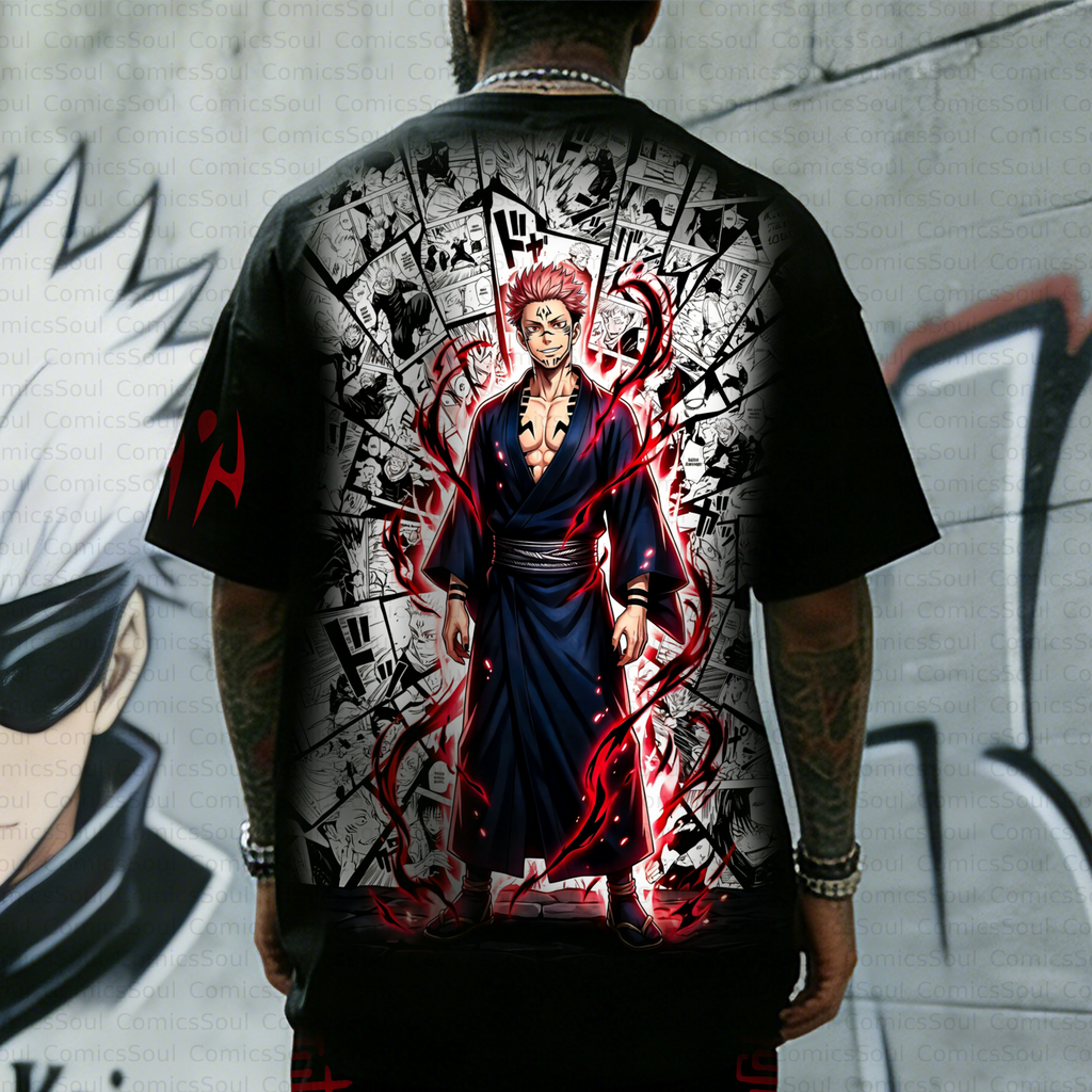 Unisex Anime Inspired Vintage T-shirt& Shorts 2 Pieces Set