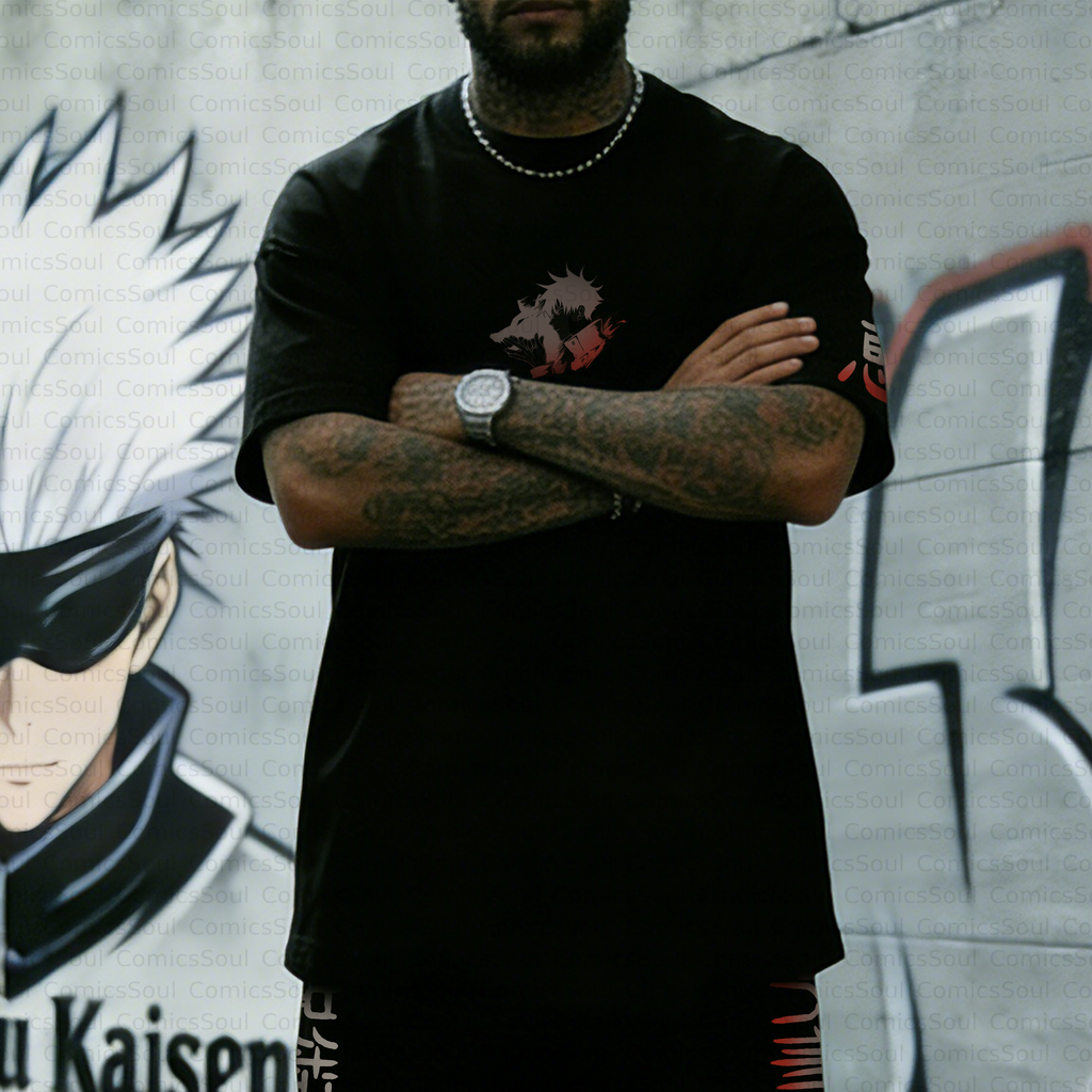 Unisex Anime Inspired Vintage T-shirt& Shorts 2 Pieces Set