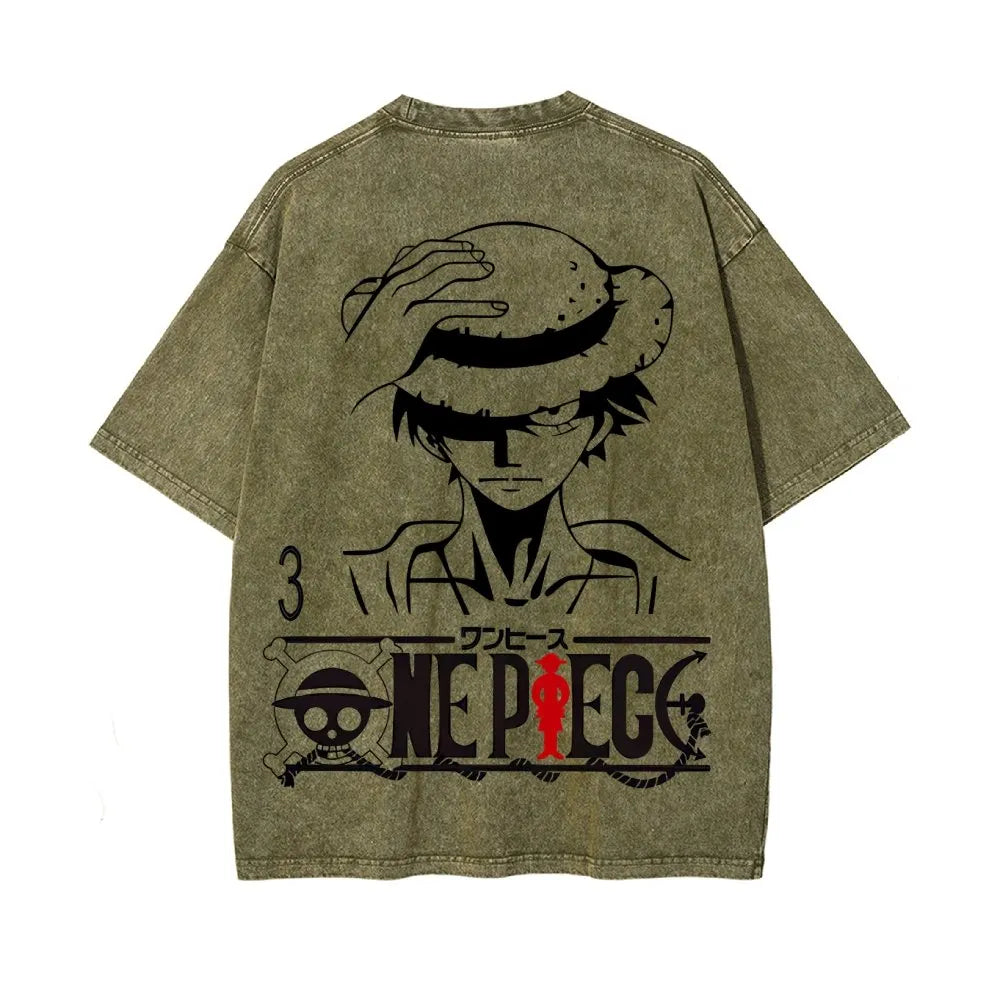 OP-Luffy Vintage Oversized T-Shirt