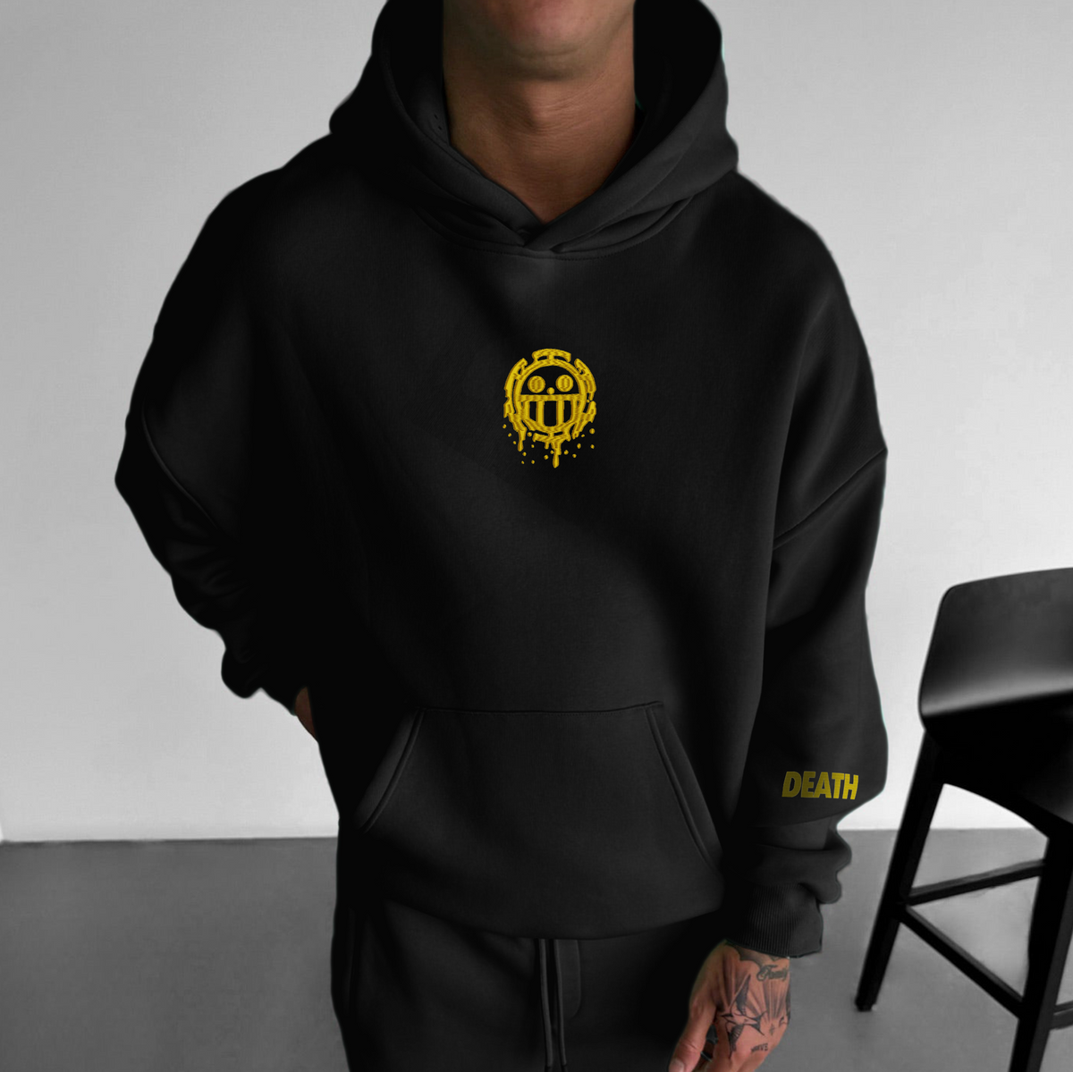 0P-Unisex Oversized Puff Print  Hoodie Vintacrew