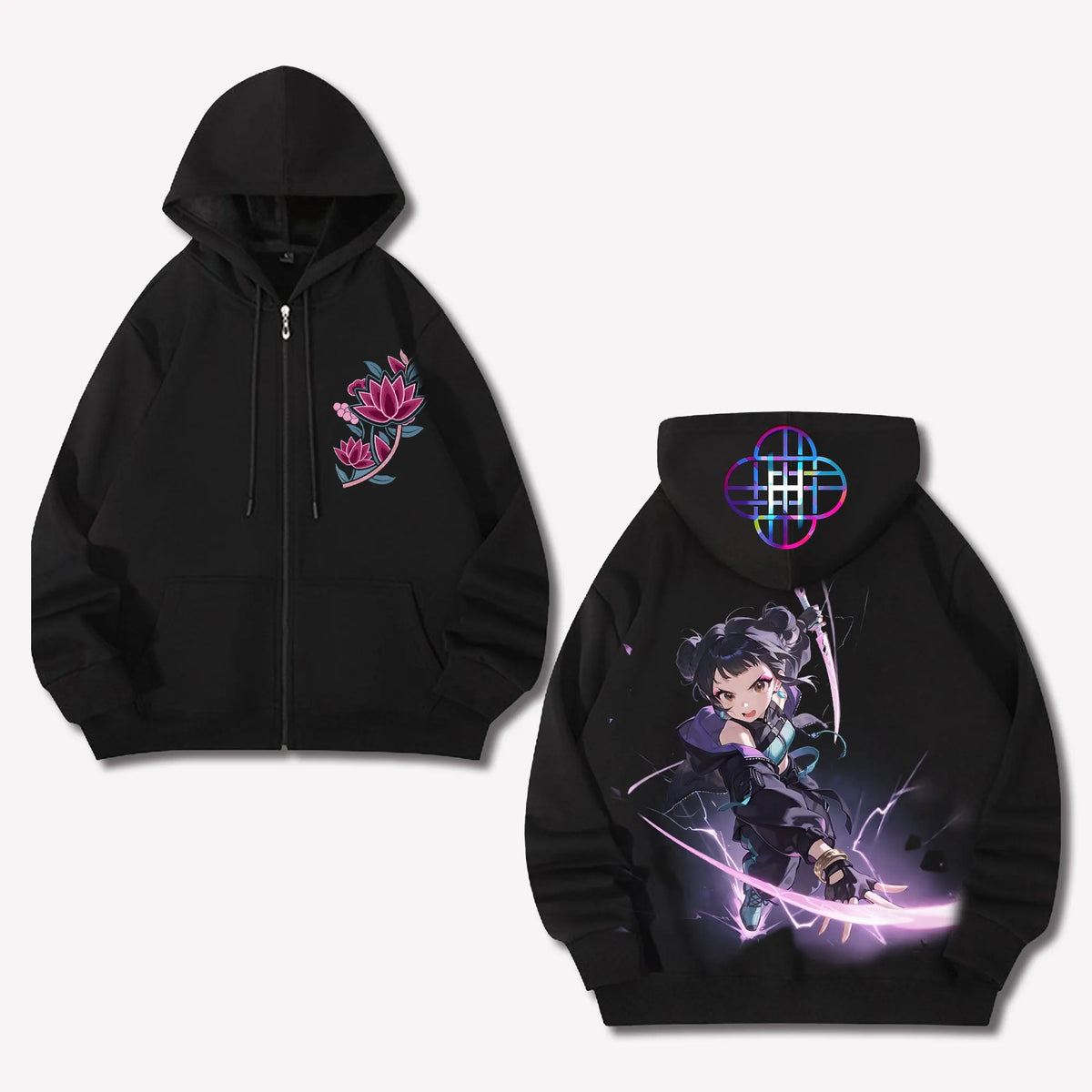 Unisex Graphic Streetwear Vintage Zipper Cardigan Plush Hoodie