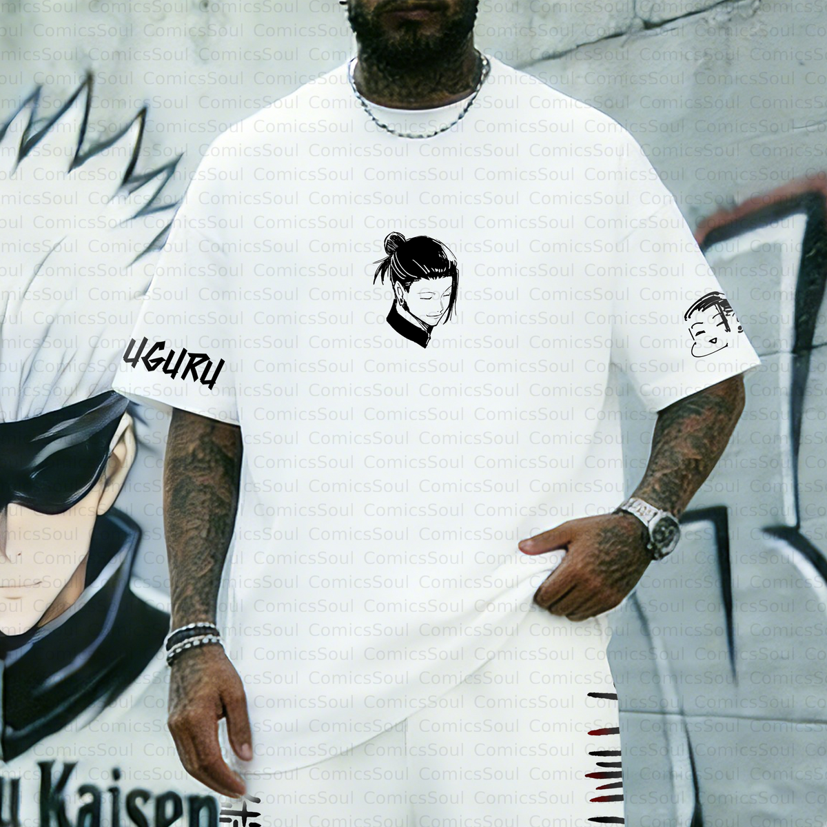 Unisex Anime Inspired Vintage T-shirt& Shorts 2 Pieces Set