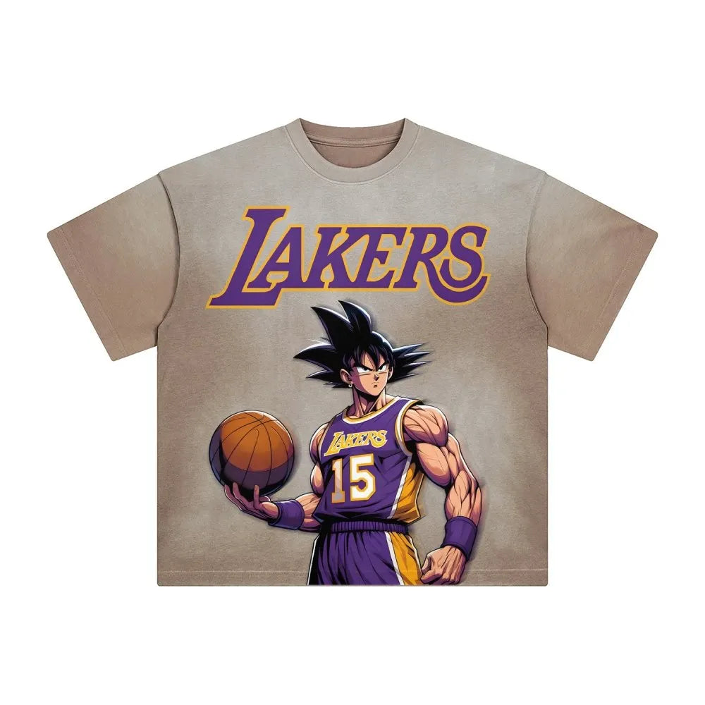 OP-Unisex Vintage Tee丨 Lakers X Dragon Ball Tee