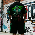 OP-Unisex Anime Inspired Vintage T-shirt& Shorts 2 Pieces Set