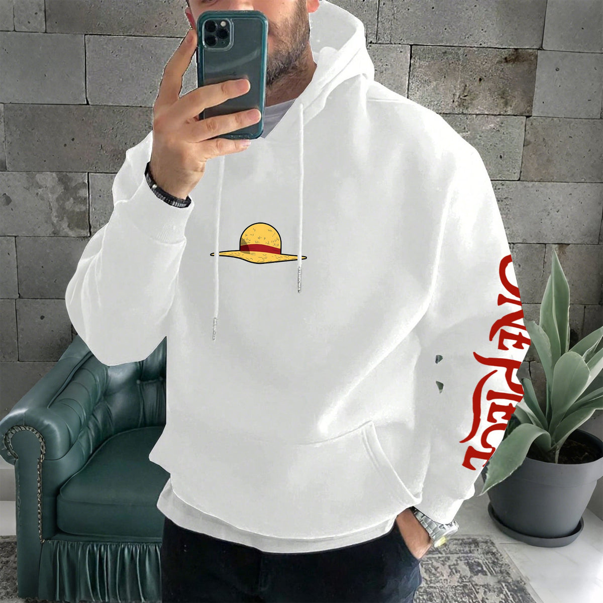 OP-Unisex Anime Inspired Vintage Plush Hoodie