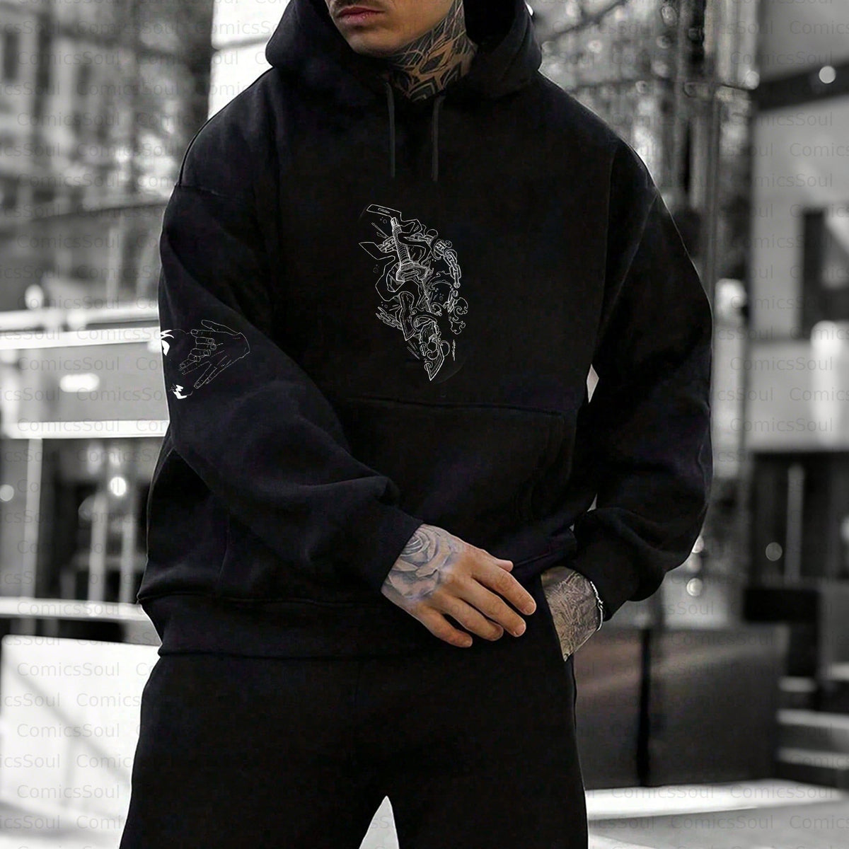Unisex Anime Inspired Vintage Plush Hoodie