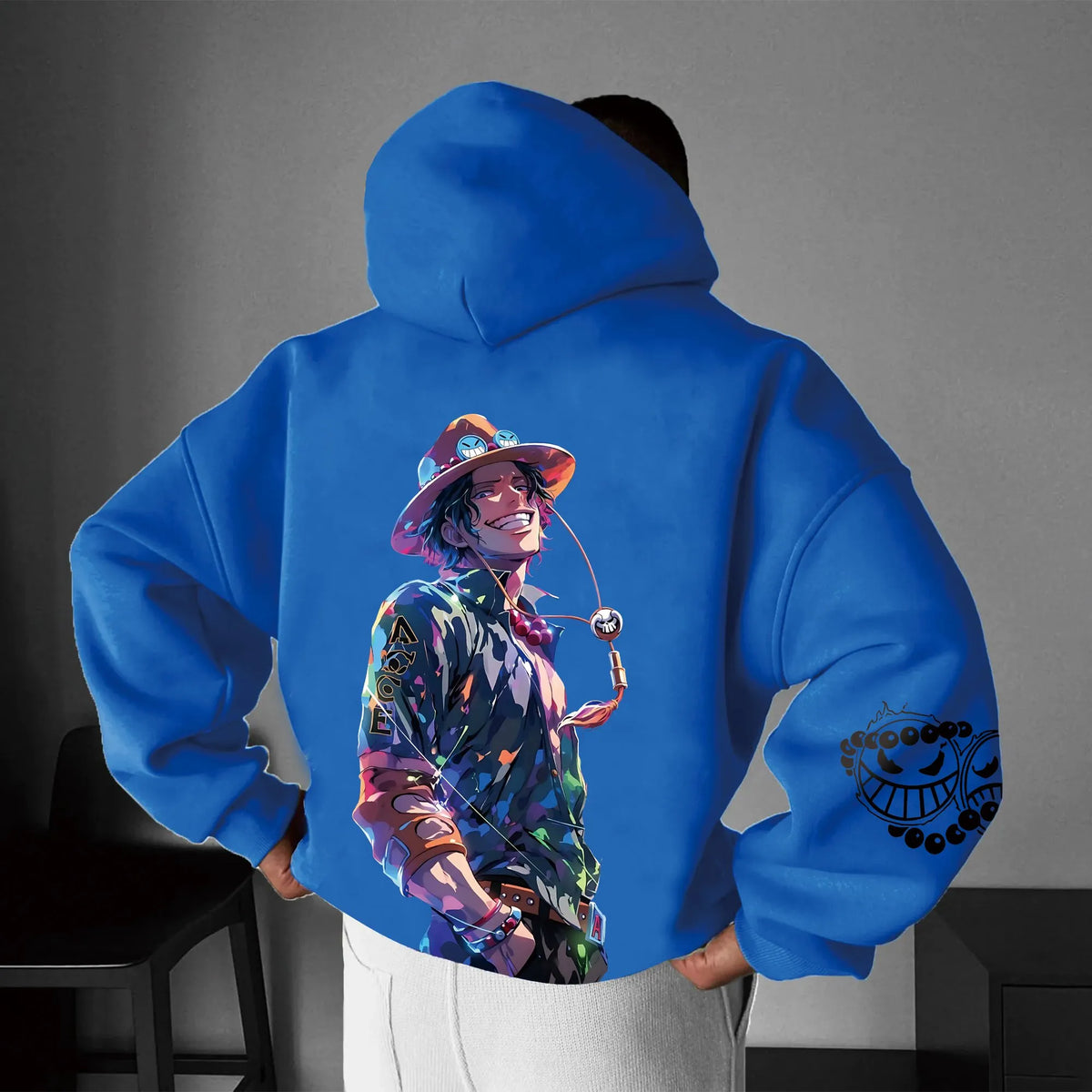 0P-Unisex Anime Graphic Streetwear Vintage Plush Hoodie