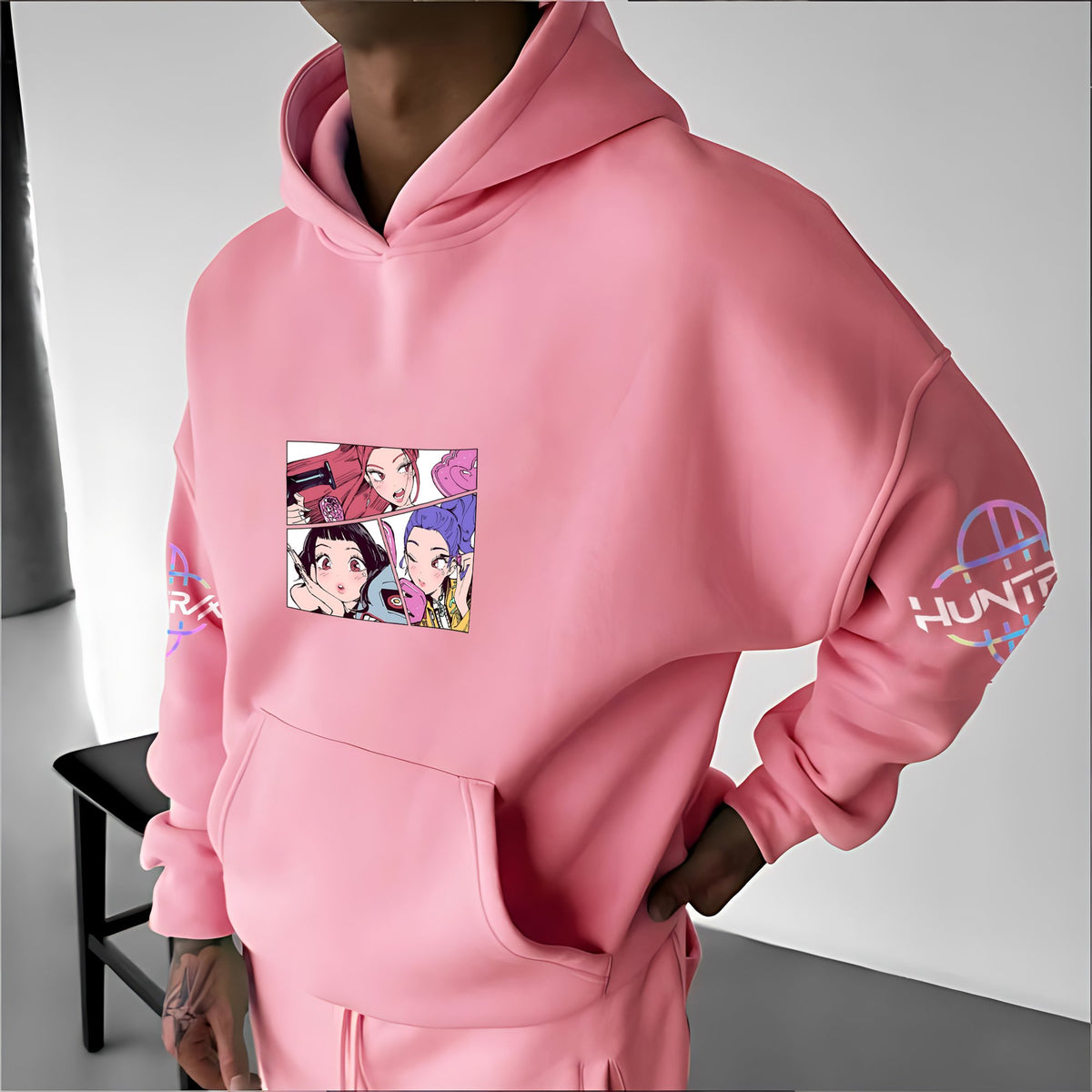 Plus Velvet Unisex Anime Graphic Streetwear Vintage Hoodie