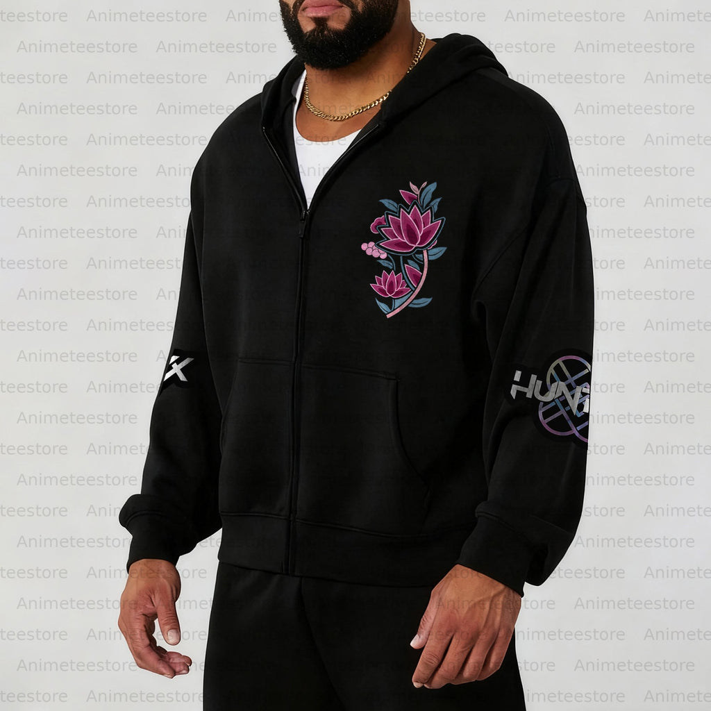 Unisex Graphic Streetwear Vintage Zipper Cardigan Plush Hoodie
