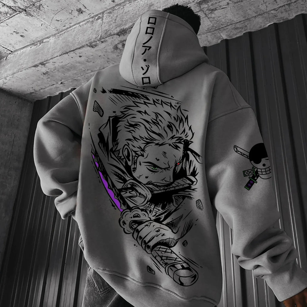 OP-Unisex Oversized Anime Print Hoodie