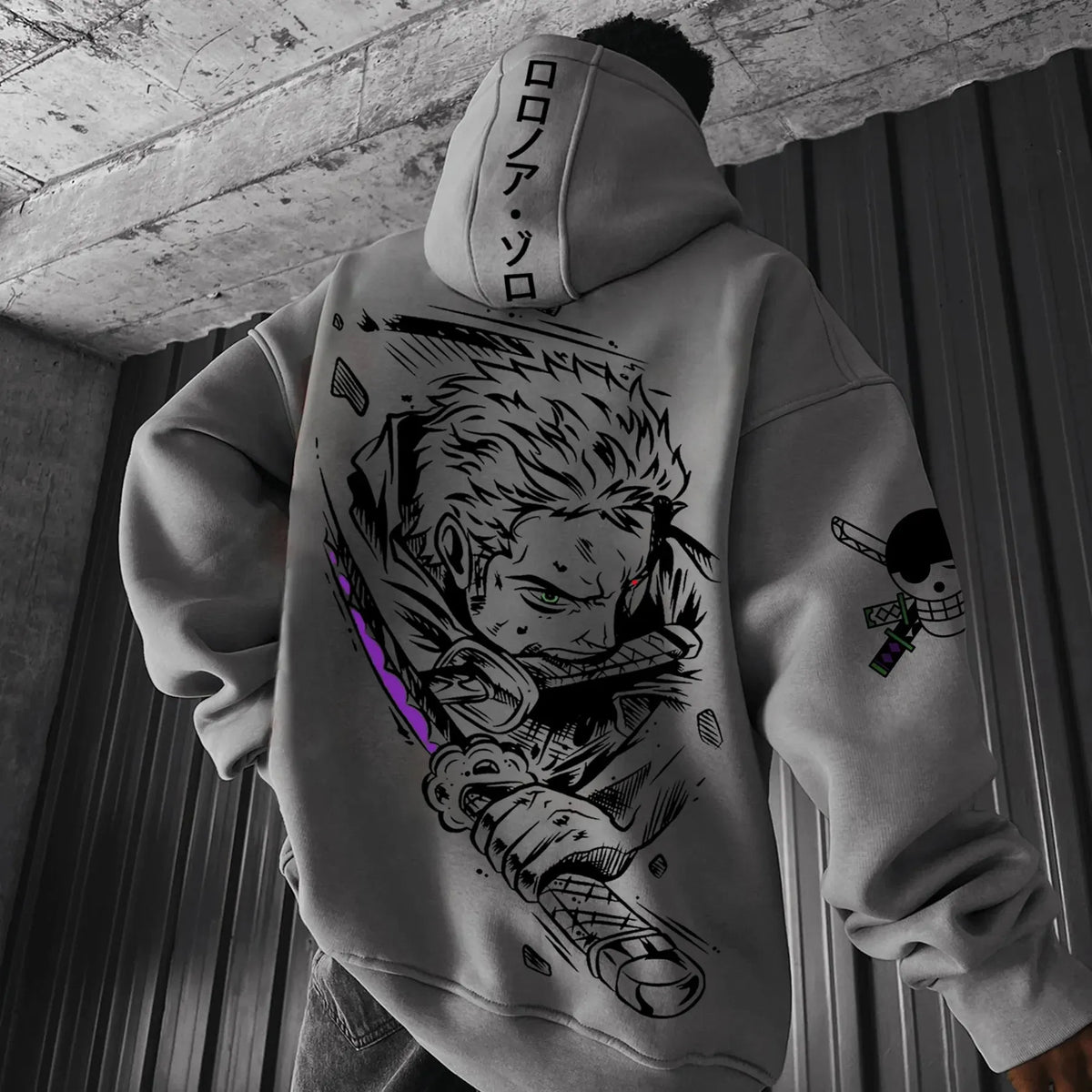 OP-Unisex Oversized Anime Print Hoodie