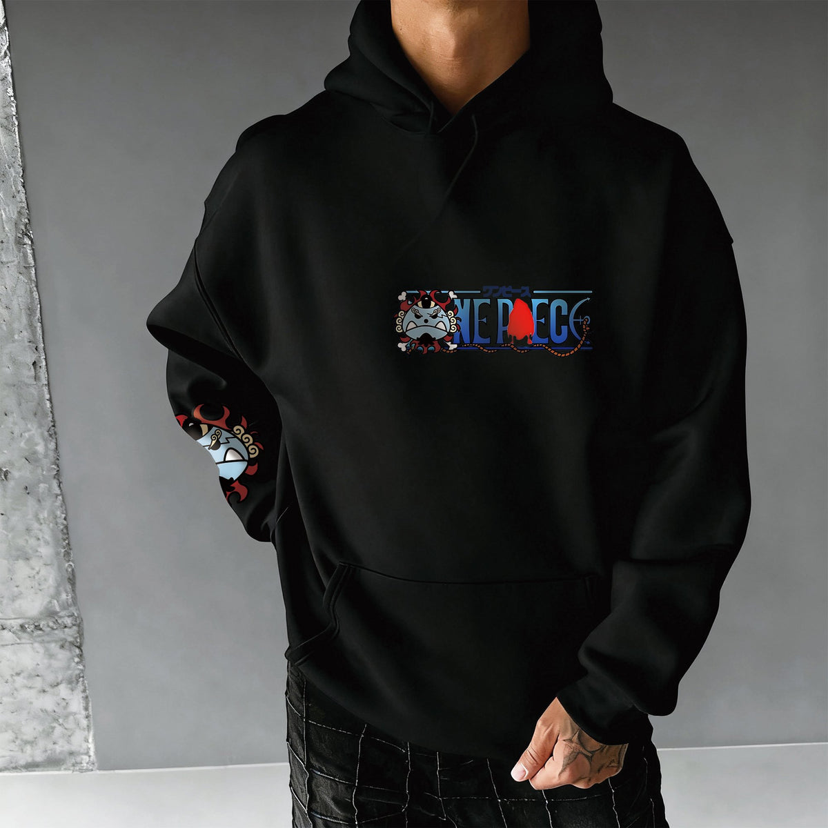 0P-Unisex Anime Graphic Streetwear Vintage Plush Hoodie