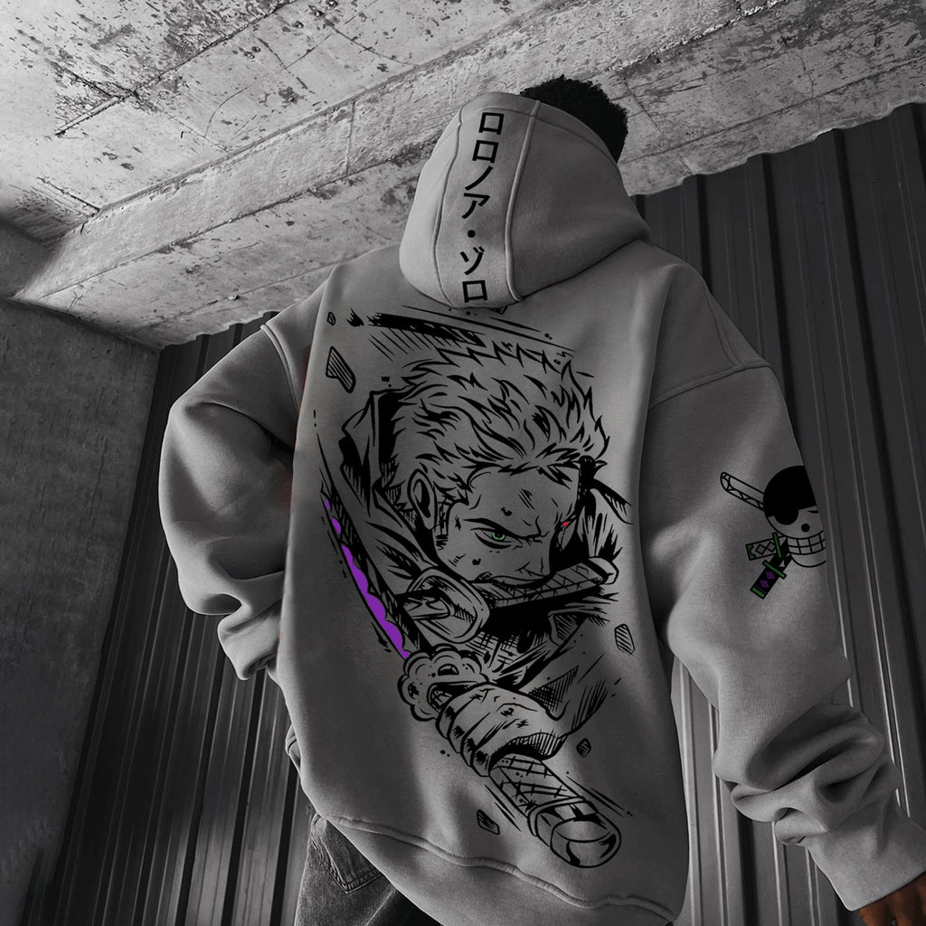 OP-Unisex Oversized Anime Print Hoodie
