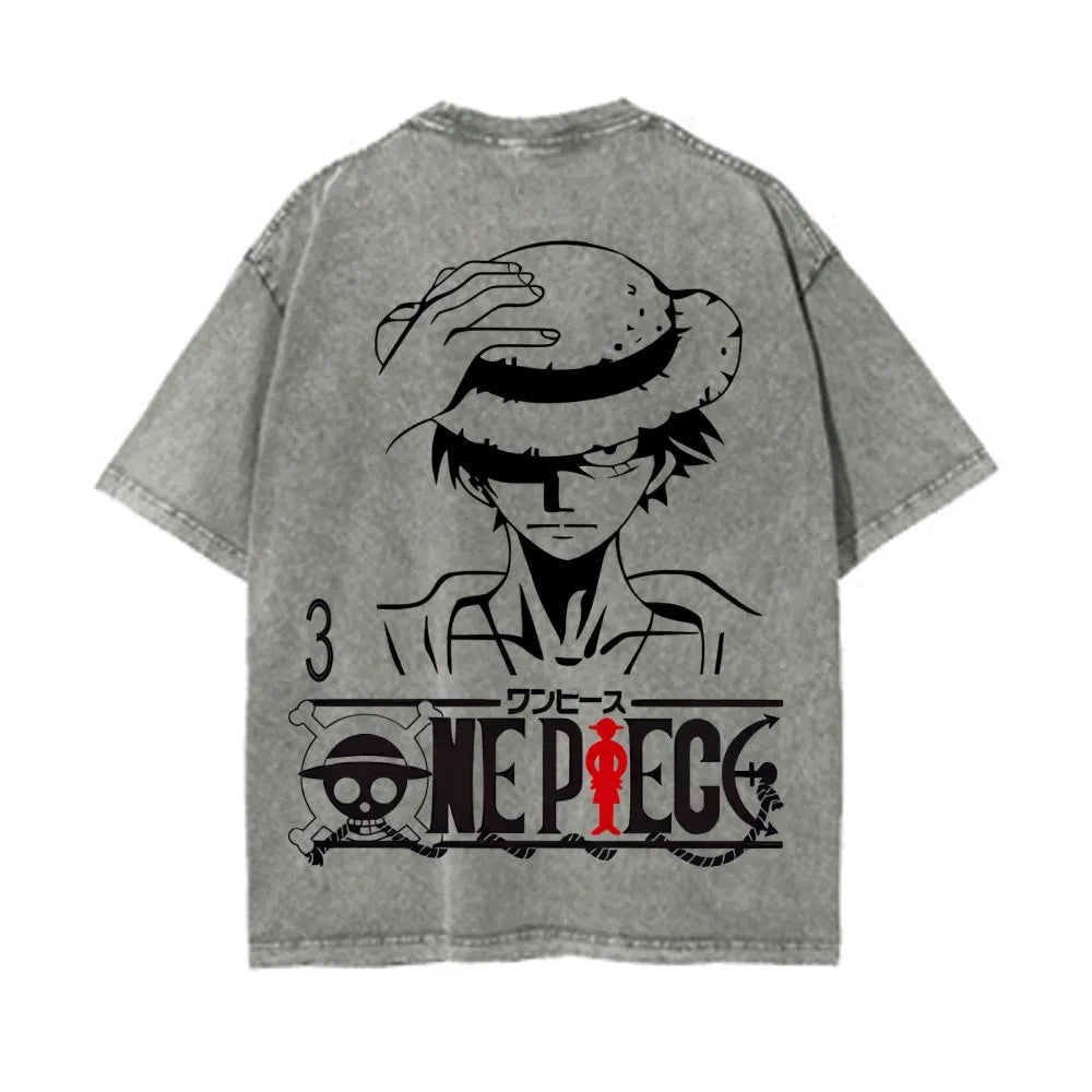 OP-Luffy Vintage Oversized T-Shirt
