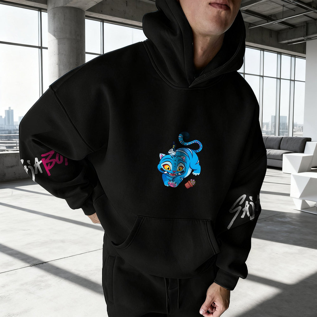 Plus Velvet Unisex Anime Graphic Streetwear Vintage Hoodie