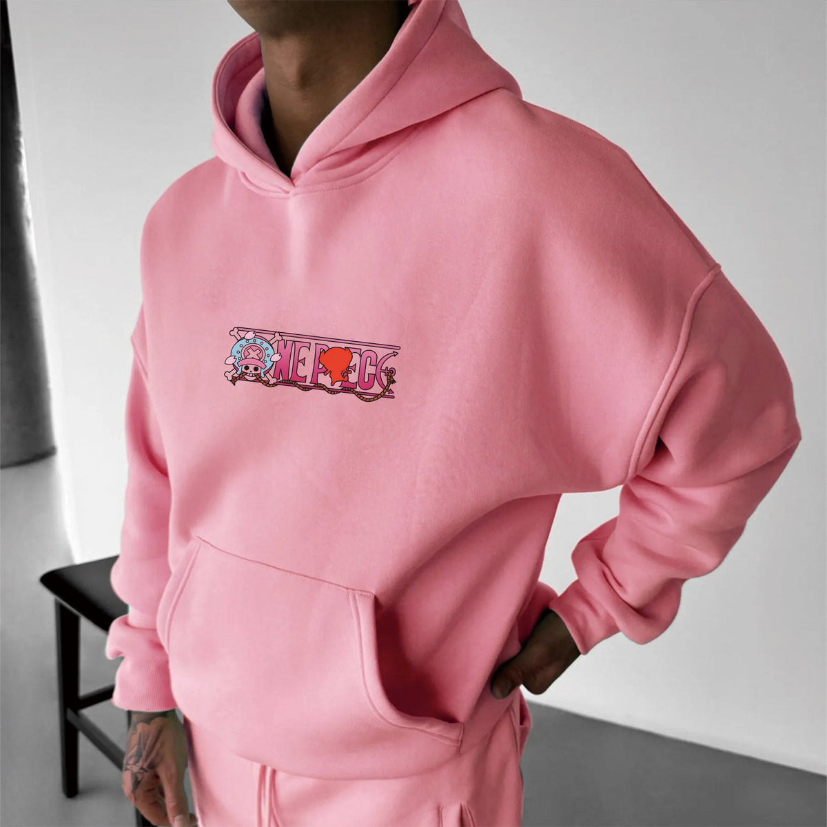 0P-Unisex Anime Graphic Streetwear Vintage Plush Hoodie