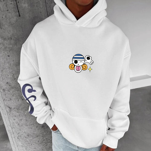 0P-Unisex Anime Graphic Streetwear Vintage Plush Hoodie